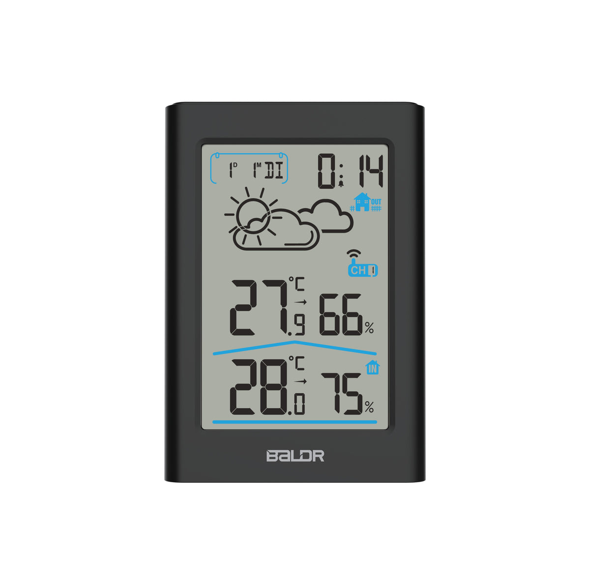 BALDR Home Wireless Indoor Outdoor Weather Station Thermometer - Color LCD  Display Weather Forecast with Outdoor Sensor, Clock, Digital Calendar 