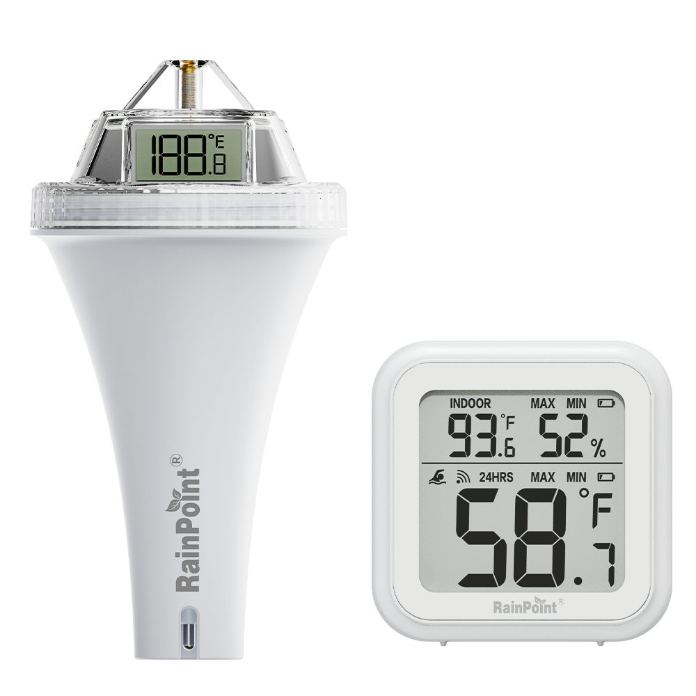 RAINPOINT Wireless Pool Thermometer - Accurate Swimming Pool and Pond Temperature Monitor with Indoor Display