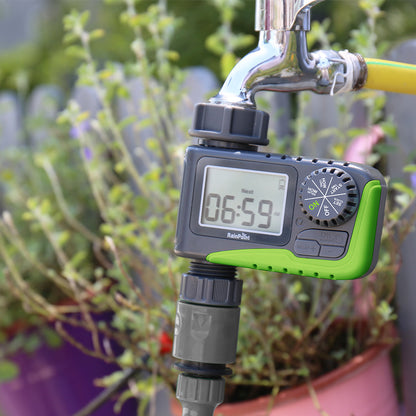 RAINPOINT Sprinkler Timer, Programmable Water Timer for Garden Hose, Outdoor Soaker Hose Timer with Rain Delay/Manual/Automatic Watering System, Digital Irrigation Timer for Yard, Lawn, 1 Outlet