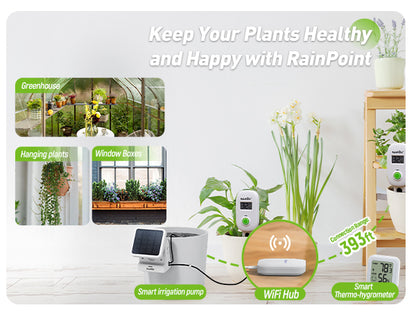 RAINPOINT Smart Digital Wireless Plant Moisture Meter Houseplant Indoor, Leave-in Soil Hygrometer Sensor, Real-time Monitor Humidity