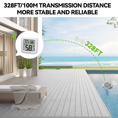 RAINPOINT Wireless Pool Thermometer - Accurate Swimming Pool and Pond Temperature Monitor with Indoor Display