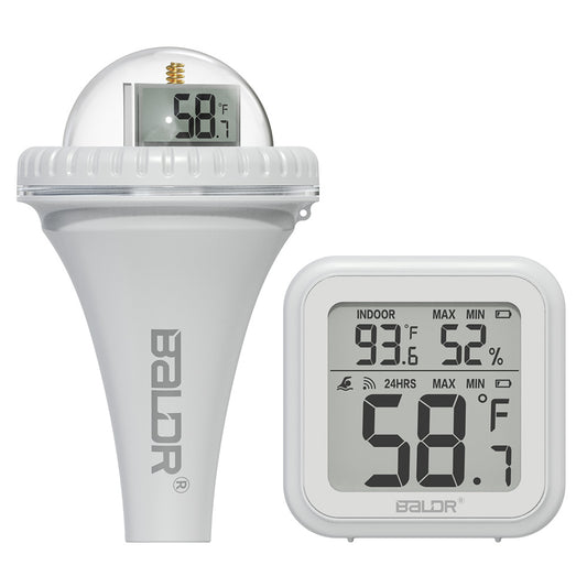 BALDR Wireless Pool Thermometer - Accurate Swimming Pool and Pond Temperature Monitor with Indoor Display