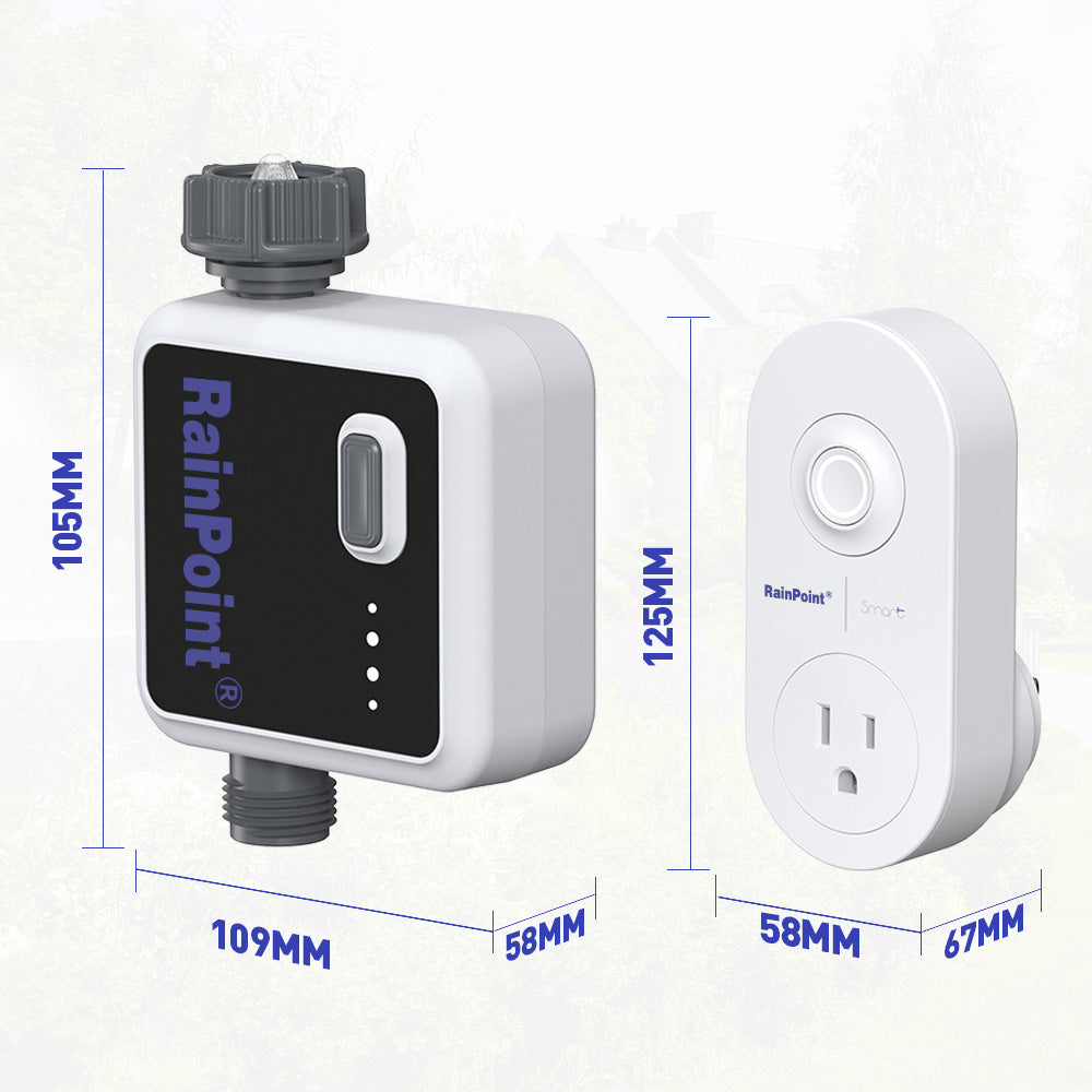 Rainpoint Sprinkler and Hose Timer, Wi-Fi Water Timer for Lawn Sprinkler, Smart Sprinkler Timer for Garden Hose Faucet, Wireless Control via WiFi Hub Socket, Smart Automatic Irrigation Timer