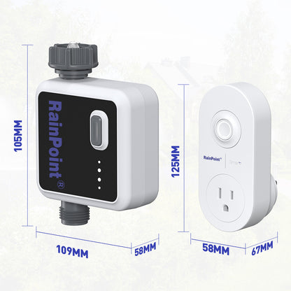Rainpoint Sprinkler and Hose Timer, Wi-Fi Water Timer for Lawn Sprinkler, Smart Sprinkler Timer for Garden Hose Faucet, Wireless Control via WiFi Hub Socket, Smart Automatic Irrigation Timer