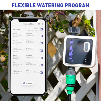 Rainpoint Sprinkler and Hose Timer, Wi-Fi Water Timer for Lawn Sprinkler, Smart Sprinkler Timer for Garden Hose Faucet, Wireless Control via WiFi Hub Socket, Smart Automatic Irrigation Timer
