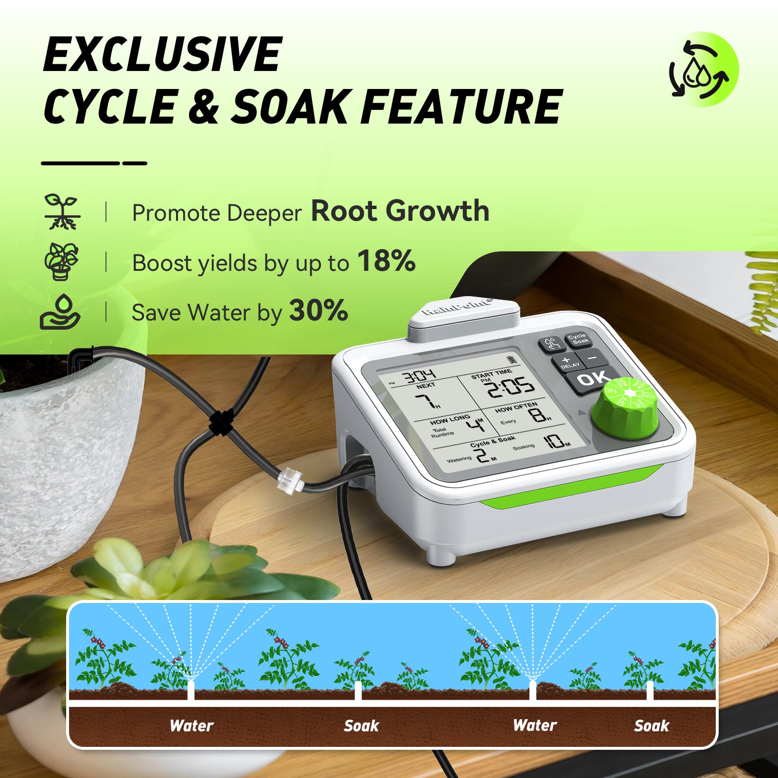 RAINPOINT Automatic Plant Watering System with Large Display