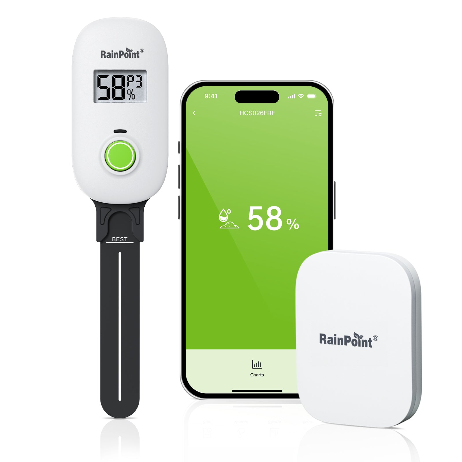 RAINPOINT Smart Wireless Plant Moisture Meter for Indoor Plants