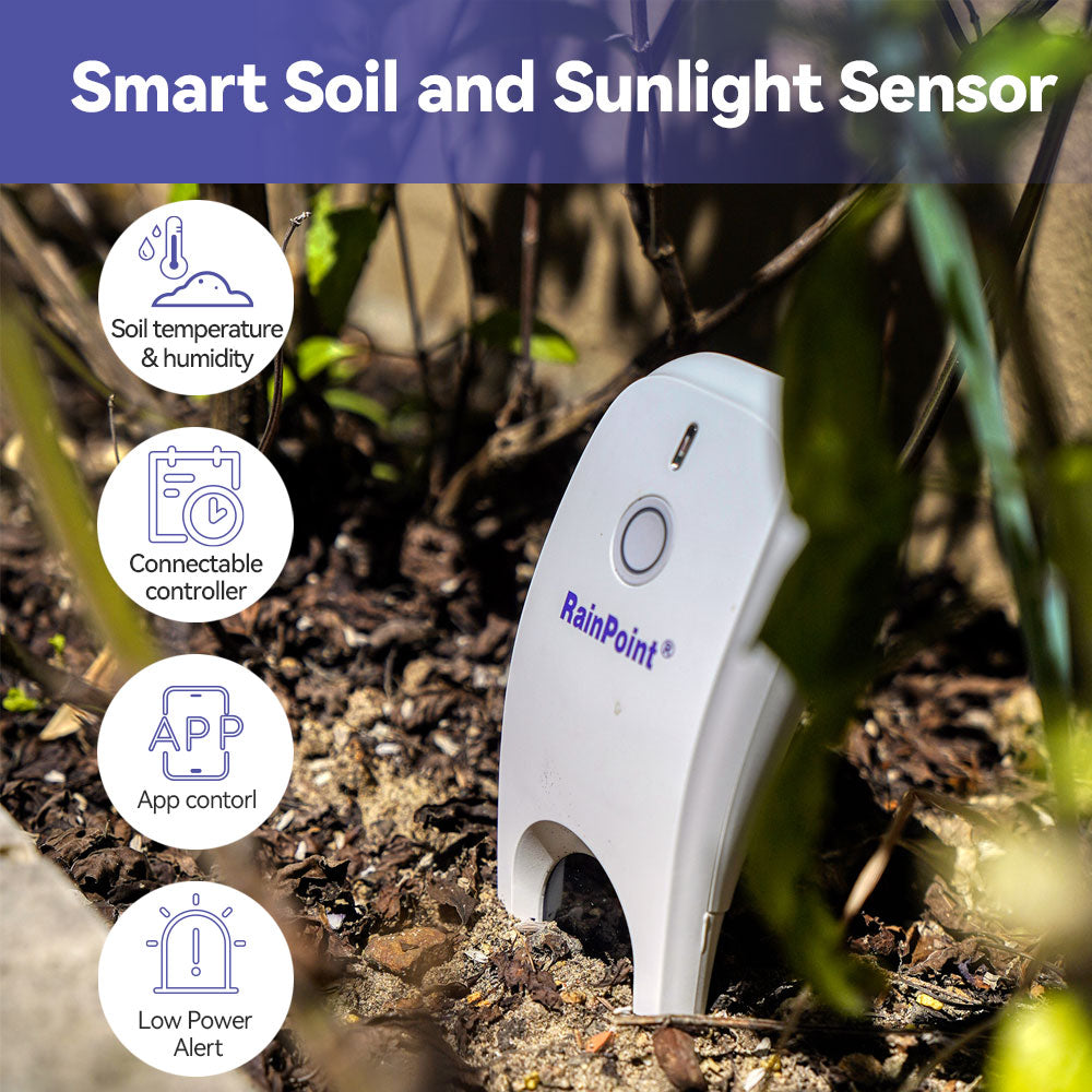 RainPoint Wi-Fi Soil Moisture Meter, Plants Humidity Meter, Soil Temperature Monitor for Gardening, Farming (Sub-Device, Need to Pair with Hub)
