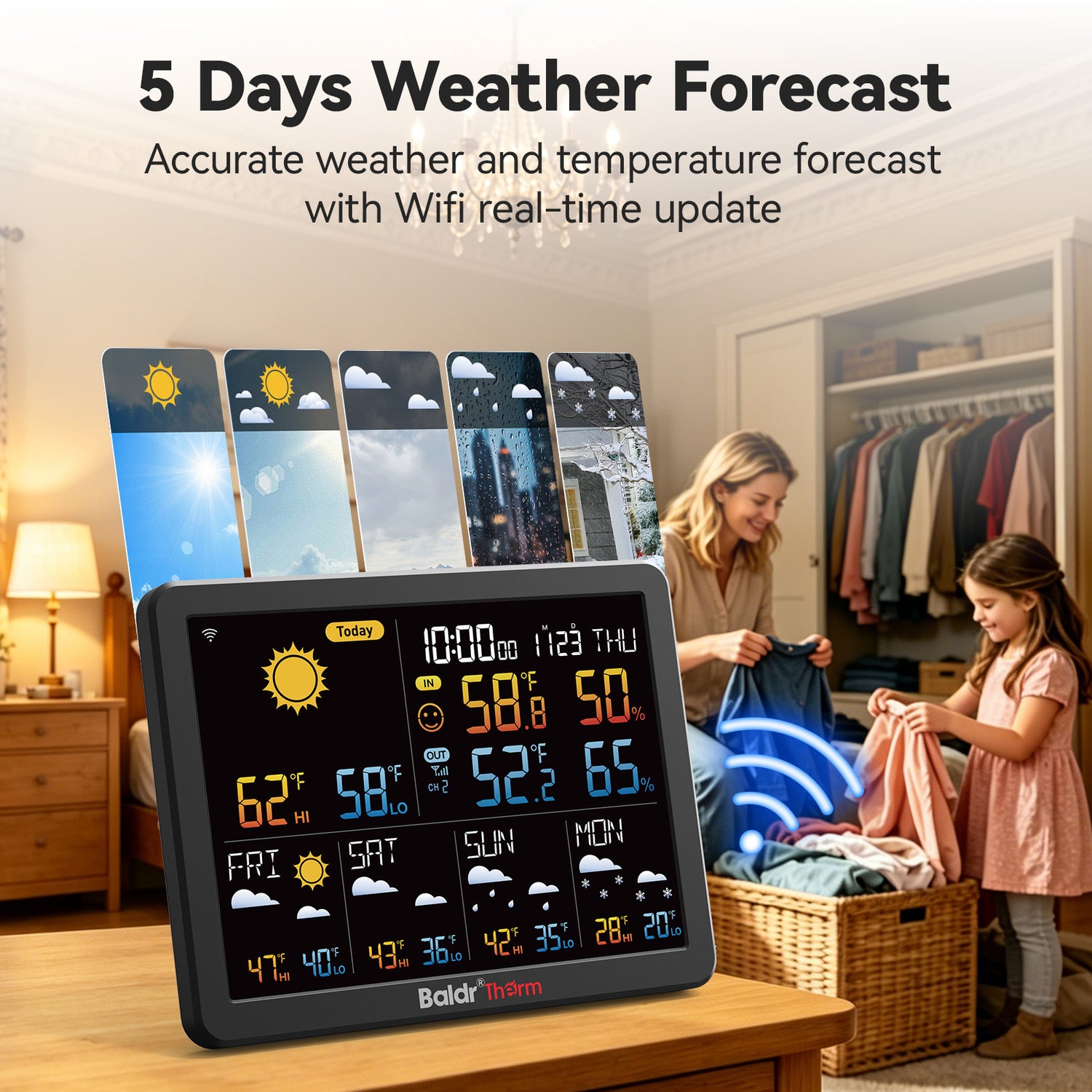 BaldrTherm WiFi Weather Station with 5-Day Forecast