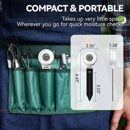 RAINPOINT Digital Compact Soil Moisture Meter for Indoor/Outdoor Plants, Soil Probe Hygrometer Sensor Tester Sets for Garden Lawn Farm, Easy Operation House Pot Plants Moisture Detector- 3 pcs