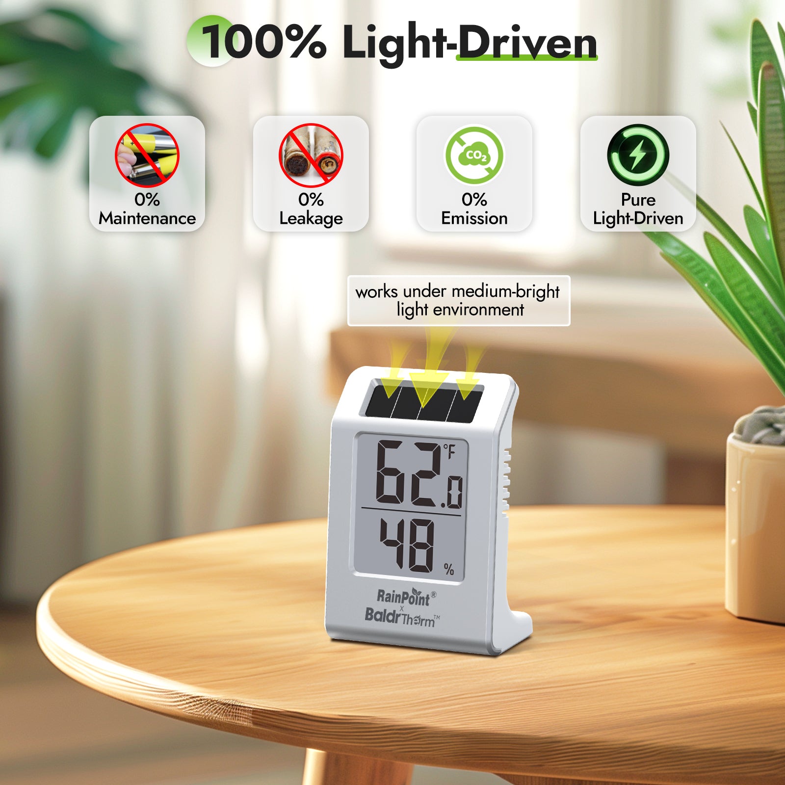 RAINPOINT Smart Wireless Plant Moisture Meter for Indoor Plants