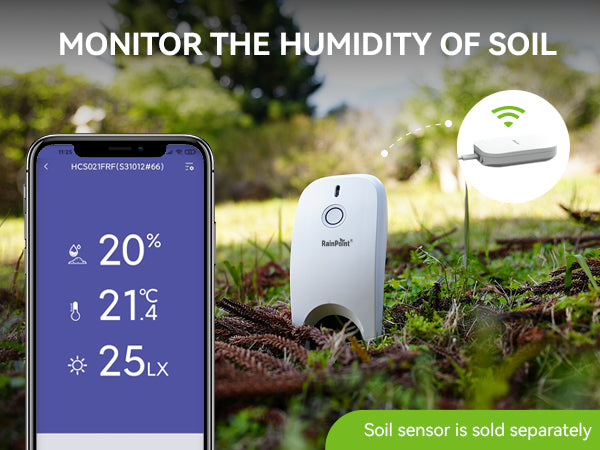 RainPoint Wireless Wi-Fi Gateway, Compatible with Rain Point Wireless Rain Gauge, Soil Moisture Meter, and other Add-on Sub Devices