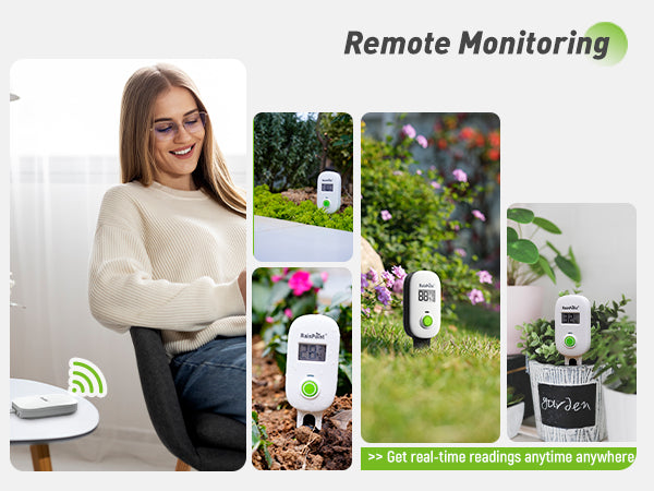 RAINPOINT Smart Wireless Plant Moisture Meter for Indoor Plants