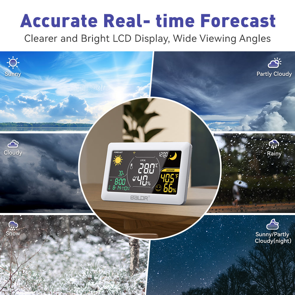 BALDR Wi-Fi Weather Station, Smart Wireless Indoor Outdoor Thermometer with App and Online Real-time Forecast, One Remotely Monitor Temperature Sensor Included - 2025 Updated  Version