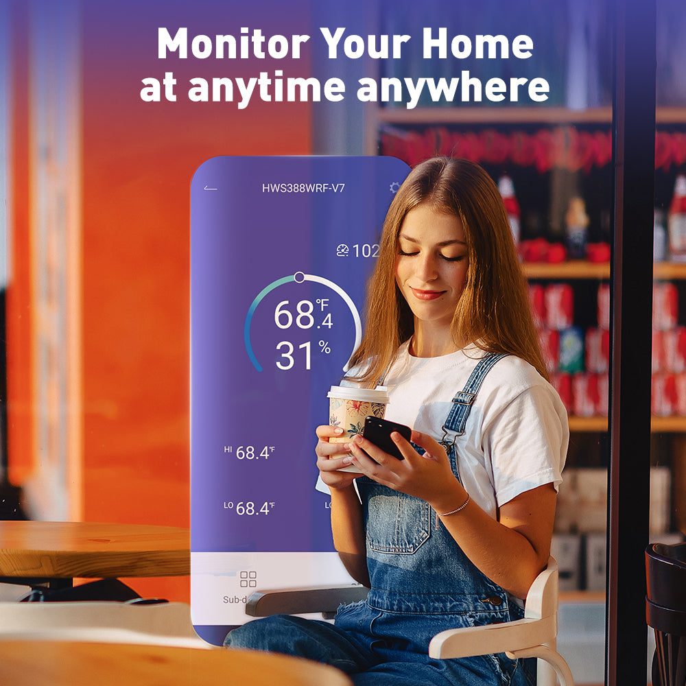 BALDR Wi-Fi Weather Station, Smart Wireless Indoor Outdoor Thermometer with App and Online Real-time Forecast, One Remotely Monitor Temperature Sensor Included - 2025 Updated  Version
