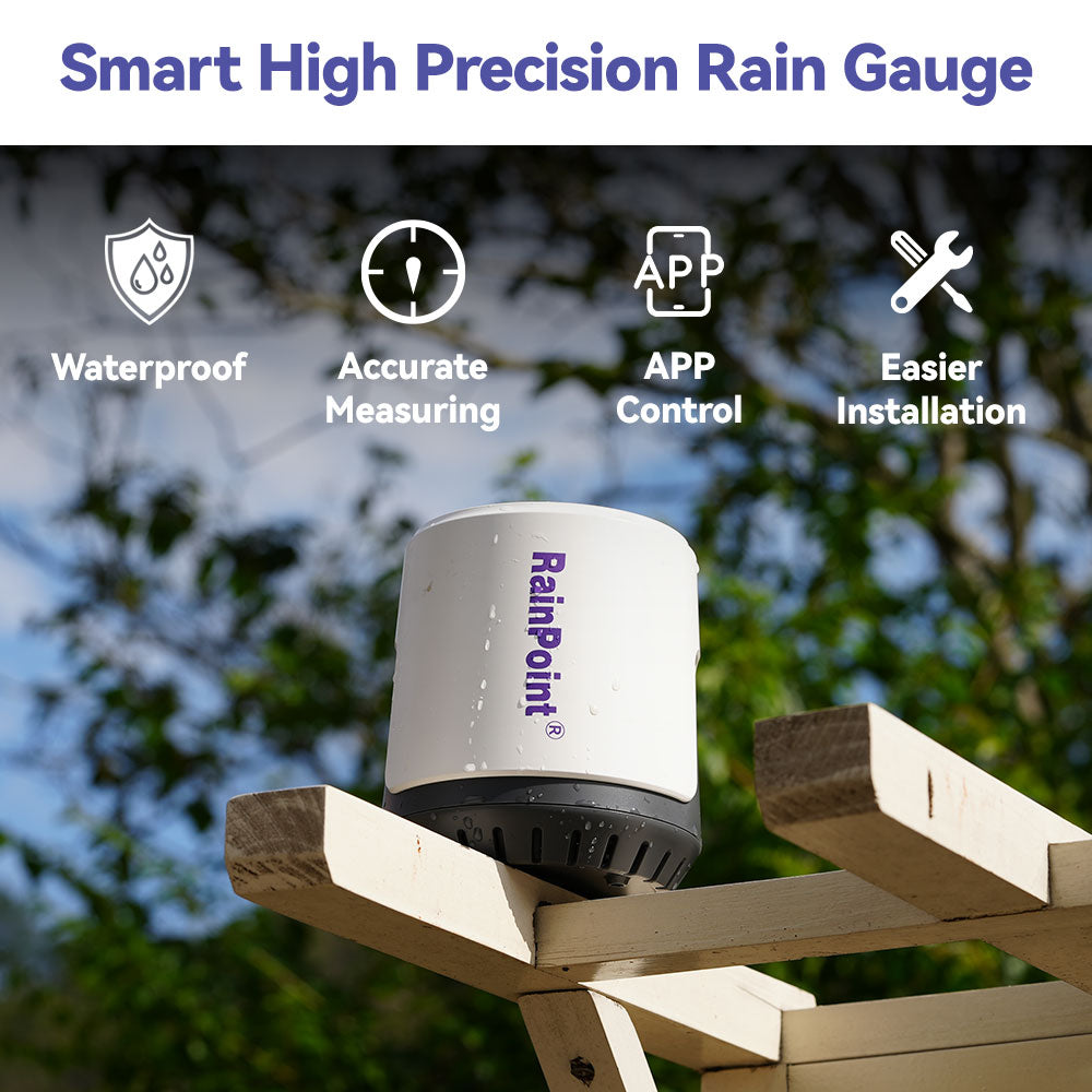 Rainfall Level Device RainPoint Wireless Wi-Fi Rain Gauge with Rainfall, Accurate Rainfall R ...