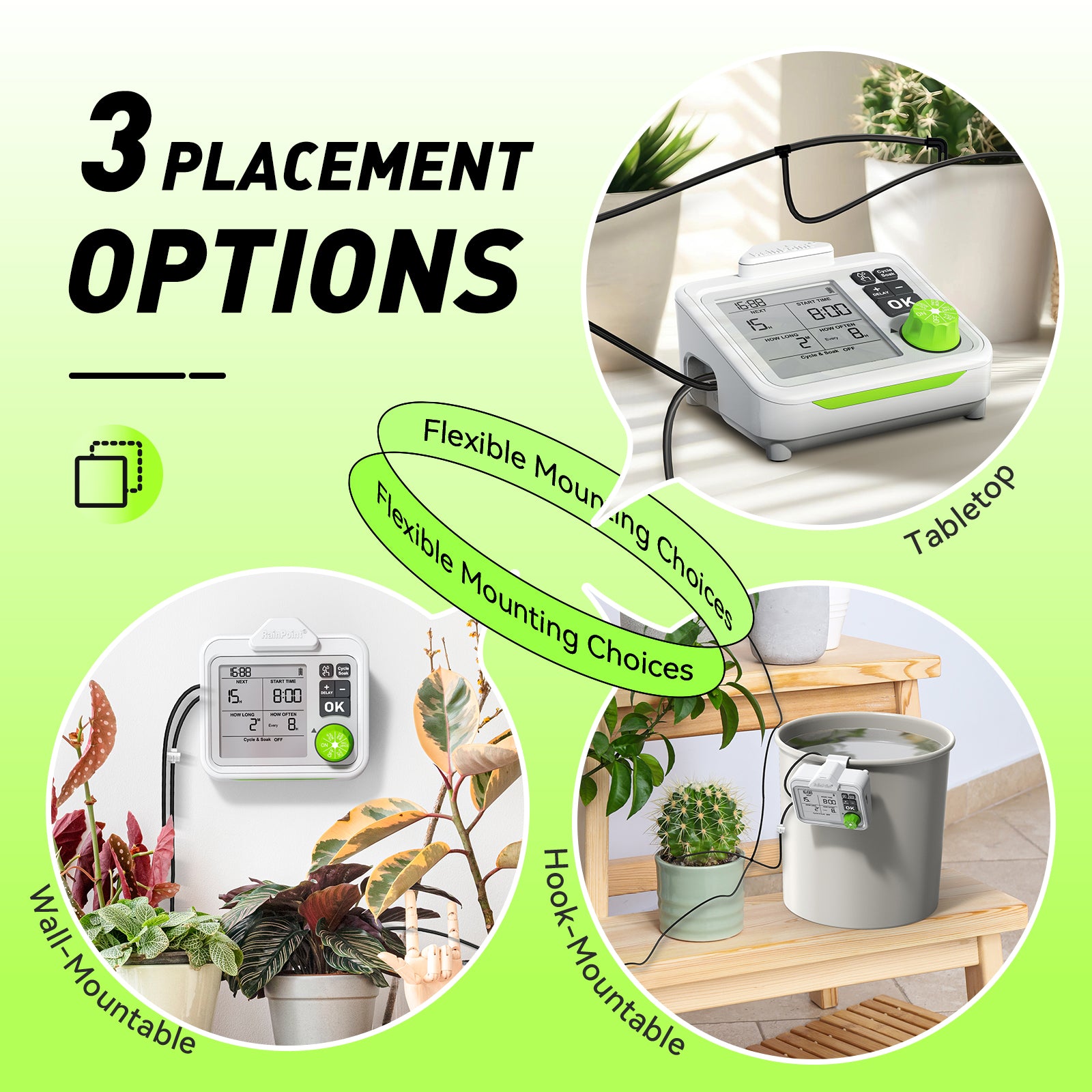 RAINPOINT Automatic Plant Watering System with Large Display
