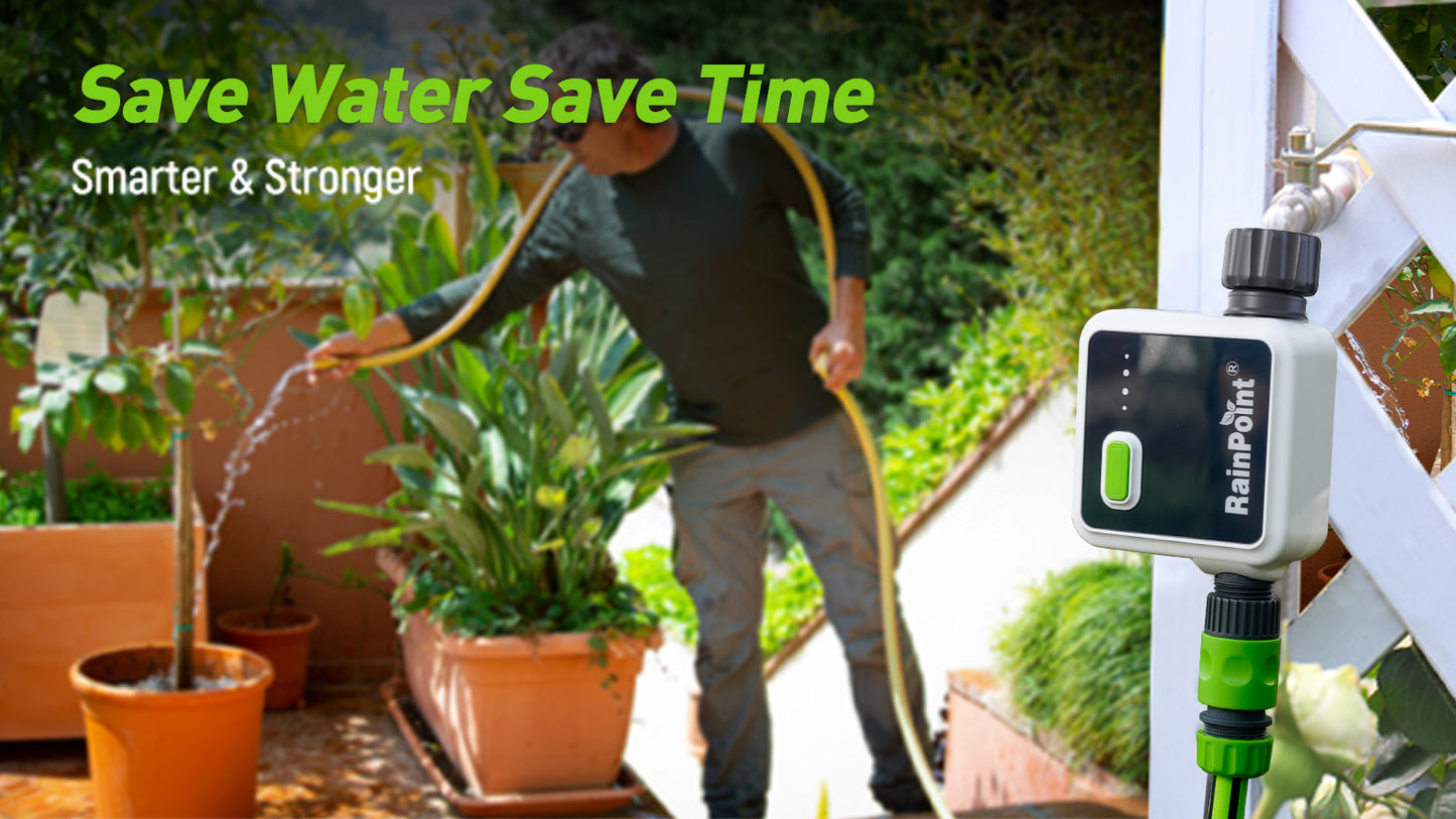 RAINPOINT Wireless Smart Water Timer for Garden Hose with Hub, Outdoor Sprinkler Irrigation, Rain Delay, APP Remote Control, WiFi Valve for Faucet Automatic Schedules Lawn,Backyard,Pool