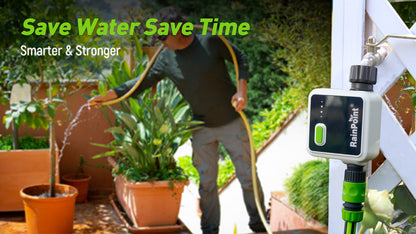 RAINPOINT Wireless Smart Water Timer for Garden Hose with Hub, Outdoor Sprinkler Irrigation, Rain Delay, APP Remote Control, WiFi Valve for Faucet Automatic Schedules Lawn,Backyard,Pool
