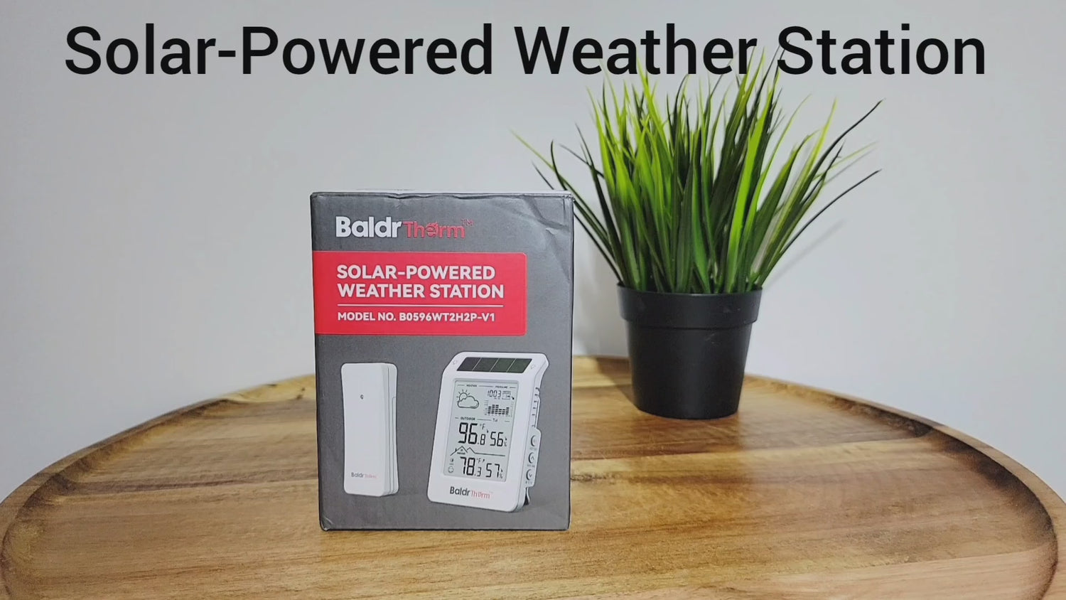 BaldrTherm Solar-powered Digital Indoor Outdoor Wireless Weather Station