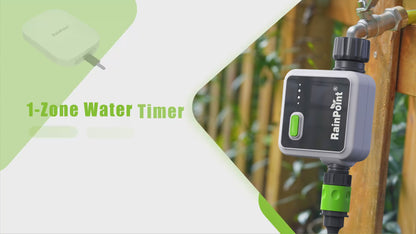 RAINPOINT Wireless Smart Water Timer for Garden Hose with Hub, Outdoor Sprinkler Irrigation, Rain Delay, APP Remote Control, WiFi Valve for Faucet Automatic Schedules Lawn,Backyard,Pool