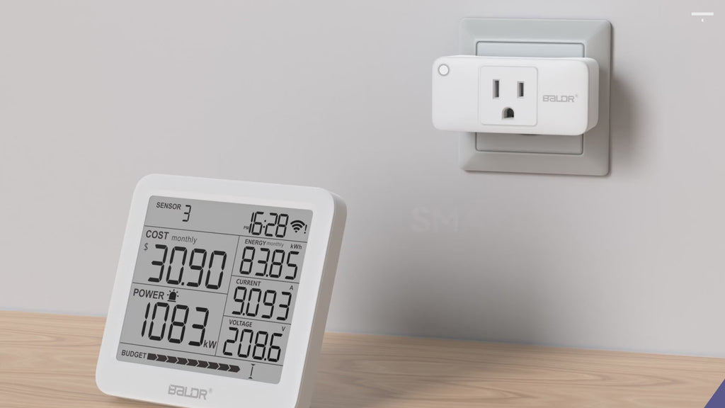 BALDR Power Monitor – Energy Saving Plug-in KWh Electricity Usage Analyzer With 6 Modes, 1875W