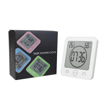 BALDR CL0007s 2xSet of Waterproof Alarm Clock w/Timer for Bathroom Shower - Wall Mounted LCD Clock Displays Time, Temperature & Indoor Humidity - BALDR Electronic