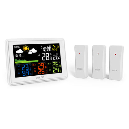 BALDR WS0359 Weather Station Wireless Indoor Outdoor with Temperature Monitor and 3 Remote sensors