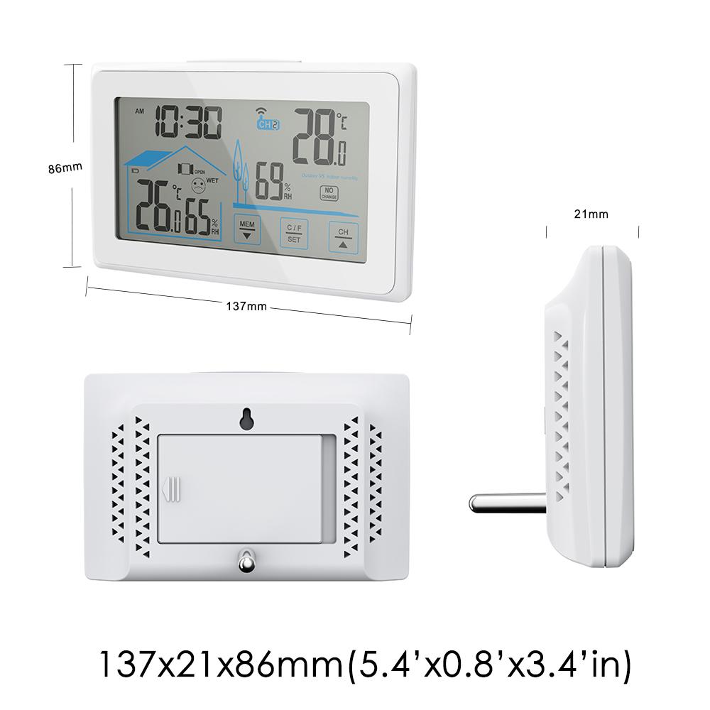 BALDR Digital Indoor Outdoor Thermometer & Hygrometer, Touch Screen, Wireless Weather Station, Temperature Monitor, Humidity Gauge,  with Back-Light - BALDR Electronic