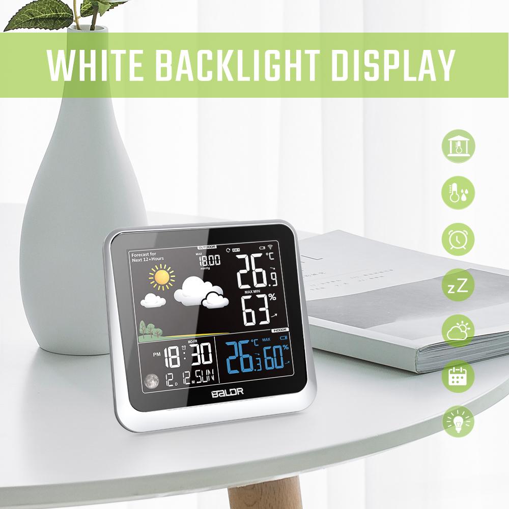 BALDR WS0336 Wireless Indoor/Outdoor Weather Station - Thermometer & Hygrometer - Temperature & Humidity - Constant Backlight - Power Adapter Included - BALDR Electronic