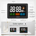 BALDR Atomic Alarm Clock in Color - Digital Clock with Large Display - Calendar & Moon Phase - Indoor Temperature & Humidity - Dimmable Backlight Brightness