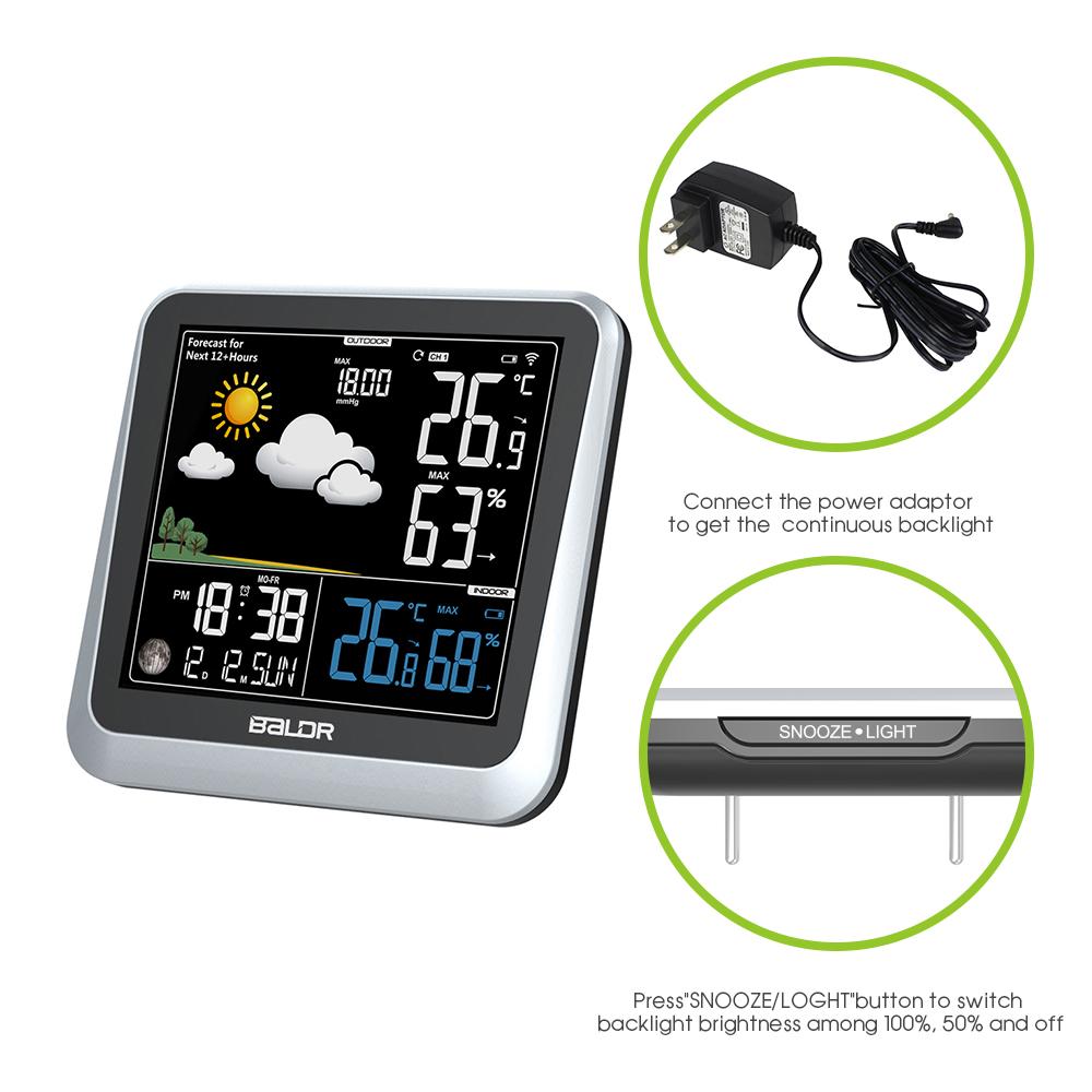 BALDR Weather Station with Indoor Outdoor Thermometer In Digital