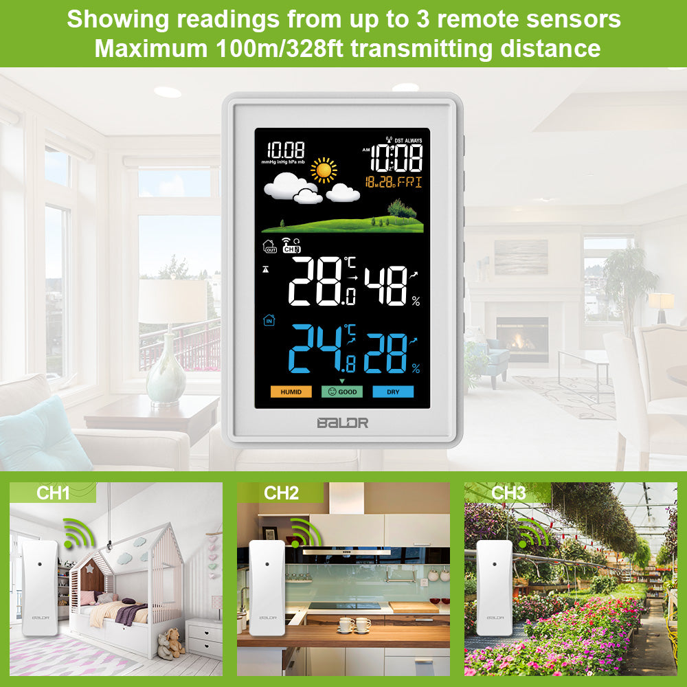 BALDR Digital Wireless Color Indoor/Outdoor Weather Station Unboxing Video  (WS0360BL1) 