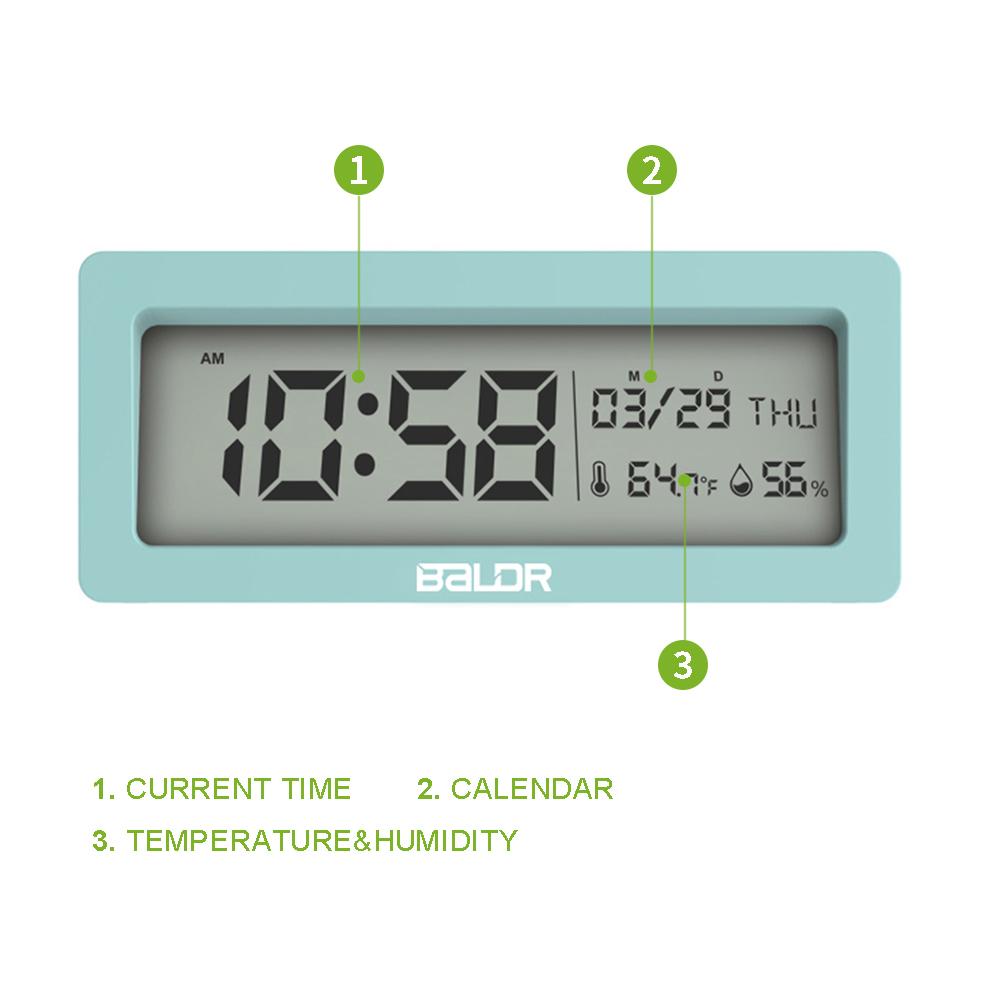 BALDR CL0337 Digital Alarm Clock Large LCD Screen Big Time Display Table Travel Clock - BALDR Electronic