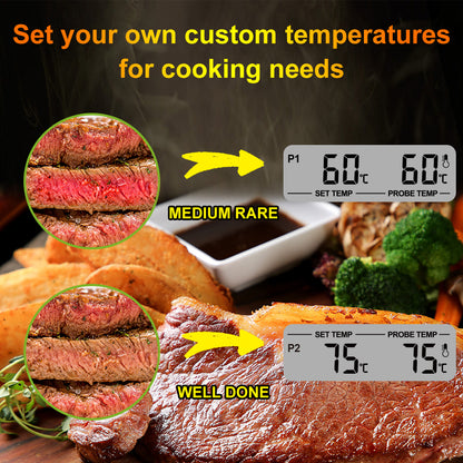 BALDR Dual Probe Digital Cooking Thermometer, Monitor Two Different Foods with Timer