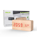 BALDR Wooden Clock with Sound Control, Battery Powered