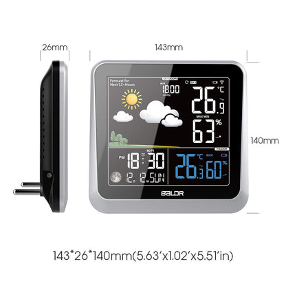 BALDR WS0336 Wireless Indoor/Outdoor Weather Station - Thermometer & Hygrometer - Temperature & Humidity - Constant Backlight - Power Adapter Included - BALDR Electronic