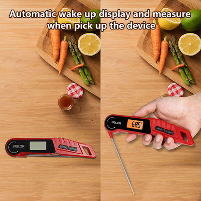 BALDR Digital Meat Thermometer, Instant Read Food Thermometer for Kitchen Cooking and Outdoor BBQ