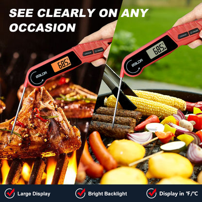 BALDR Digital Meat Thermometer, Instant Read Food Thermometer for Kitchen Cooking and Outdoor BBQ Fast and Accurate reading