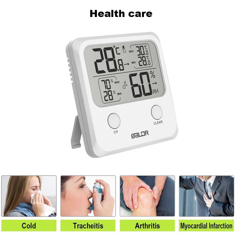 BALDR TH0335 Digital Thermo-Hygrometer Thermometer, Indoor Temperature & Humidity,  White - BALDR Electronic