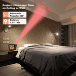 BALDR Digital Time Projection Alarm Clock WWVB - Atomic Time Projector on Ceiling Wall with Orange Backlight, Calendar Temperature Display, Adjustable Brightness PROJECT ULTRA CLEAR TIME