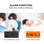 BALDR Digital Time Projection Alarm Clock WWVB - Atomic Time Projector on Ceiling Wall with Orange Backlight, Calendar Temperature Display, Adjustable Brightness PROJECT ULTRA CLEAR TIME