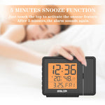 BALDR Digital Time Projection Alarm Clock WWVB - Atomic Time Projector on Ceiling Wall with Orange Backlight, Calendar Temperature Display, Adjustable Brightness PROJECT ULTRA CLEAR TIME