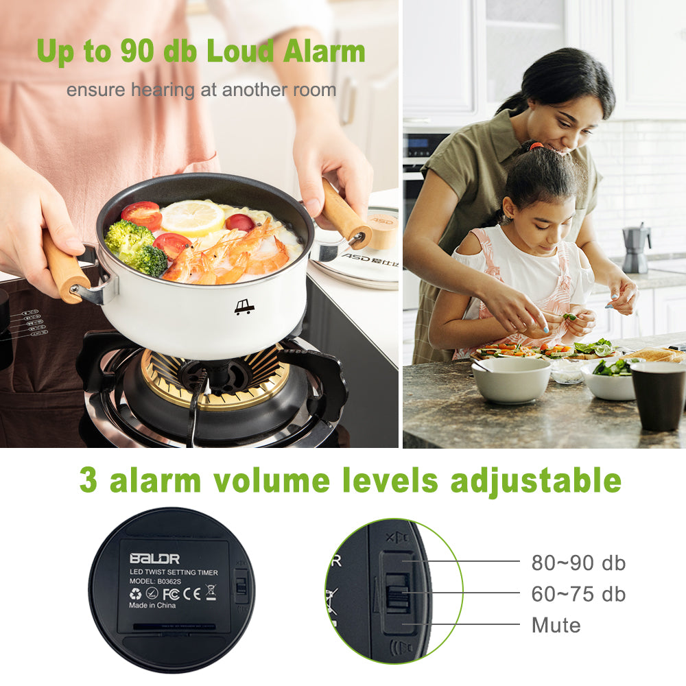 Baldr Digital Kitchen Timer - precise and reliable countdown for cooking, baking, and meal prep, featuring an easy-to-read display and compact design
