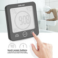 BALDR CL0007 Waterproof Alarm Clock with Timer for Bathroom Shower - Wall Mounted LCD Clock Displays Time, Temperature & Indoor Relative Humidity - BALDR Electronic