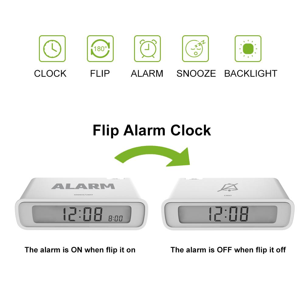 Digital Alarm Clock - Flip to Turn Alarm Off. Large LCD Screen. – BALDR ...